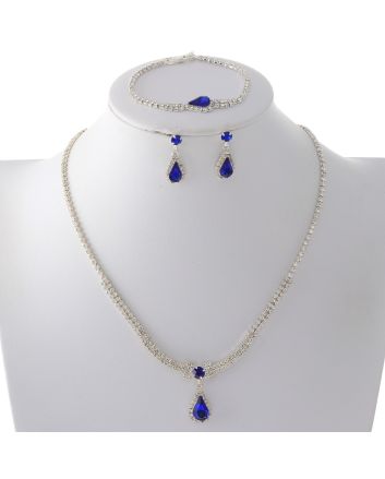 Rhinestone Necklace Bracelet Set 