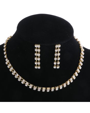 Fashion Rhinestone Choker Necklace Set