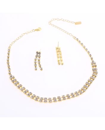 Fashion Rhinestone Choker Necklace Set