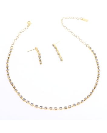 Fashion Rhinestone Choker Necklace Set